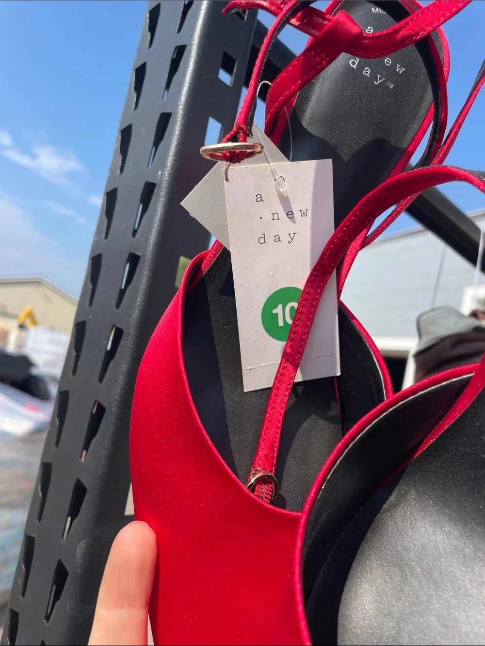 a new day Red Pointed Slingback Flats with Ankle Strap